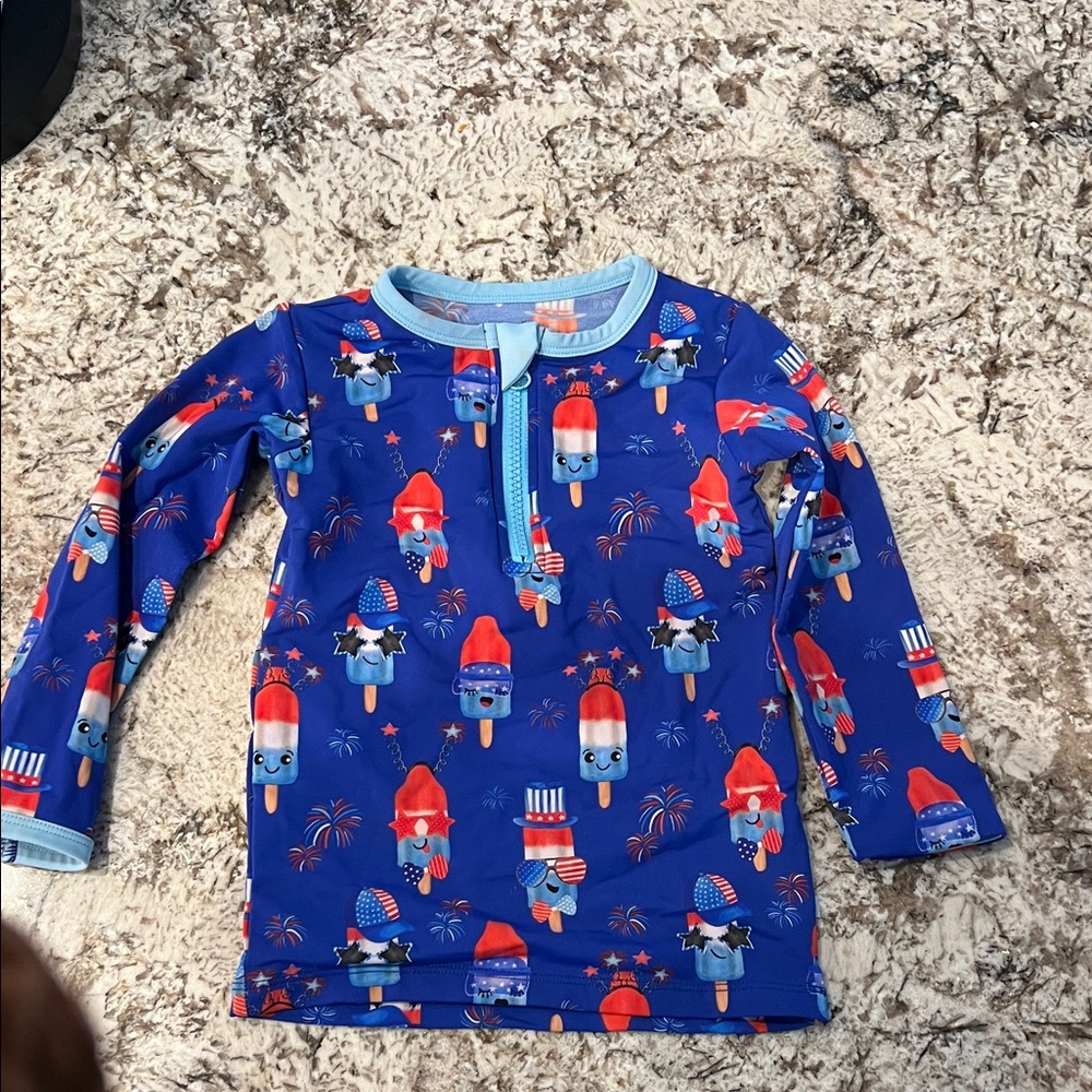 Birdie Bean size 5T Kids Blue Popsicle Swim Shirt